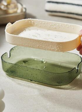 透明双层高颜值无盖PET皂盒大容量肥皂盒可沥水学生宿舍 香皂盒