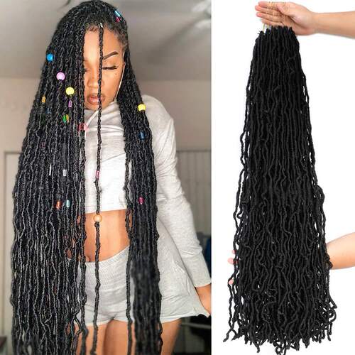 36inch Nu Locs Crochet Hair Braids 蚯蚓曲钩针发脏辫假发化纤