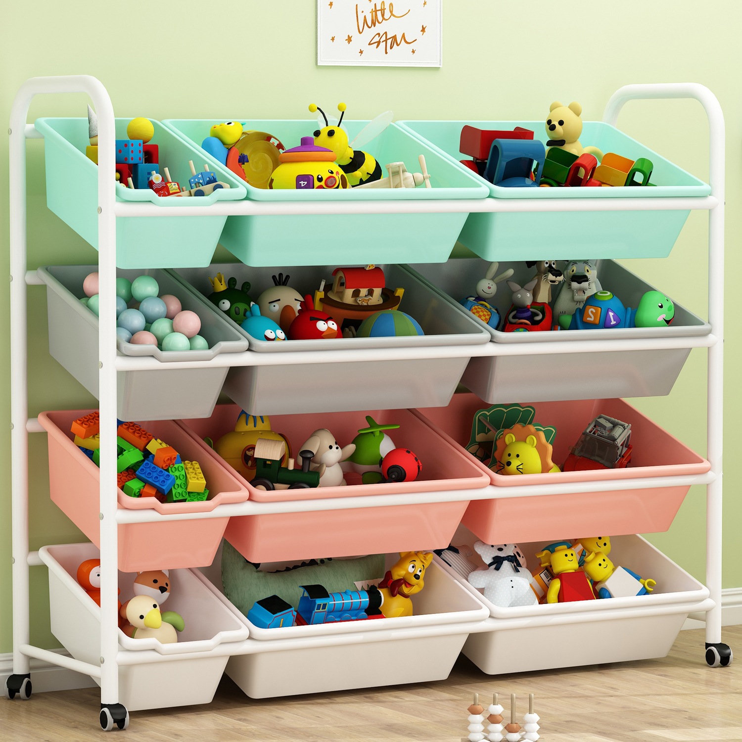 儿童玩具收纳架玩具架子置物架多层大容量整理架收纳柜宝宝储物架