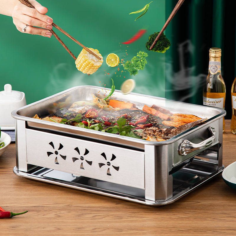 不锈钢烤鱼炉商用烤鱼盘家用碳烤鱼锅加厚烤鱼托盘炭烧抽拉通风款,户外/登山/野营/旅行用品,烧烤炉/烤架,淘宝优惠券,粉丝福利购,淘宝优惠卷