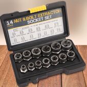 14套件套坏螺母取出套器反除牙套筒滑牙筒BBA防盗螺丝流氓天鼠筒