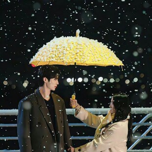 背着善宰跑雨伞韩剧背着善宰跑同款黄色雨伞抗风14骨双人长柄伞