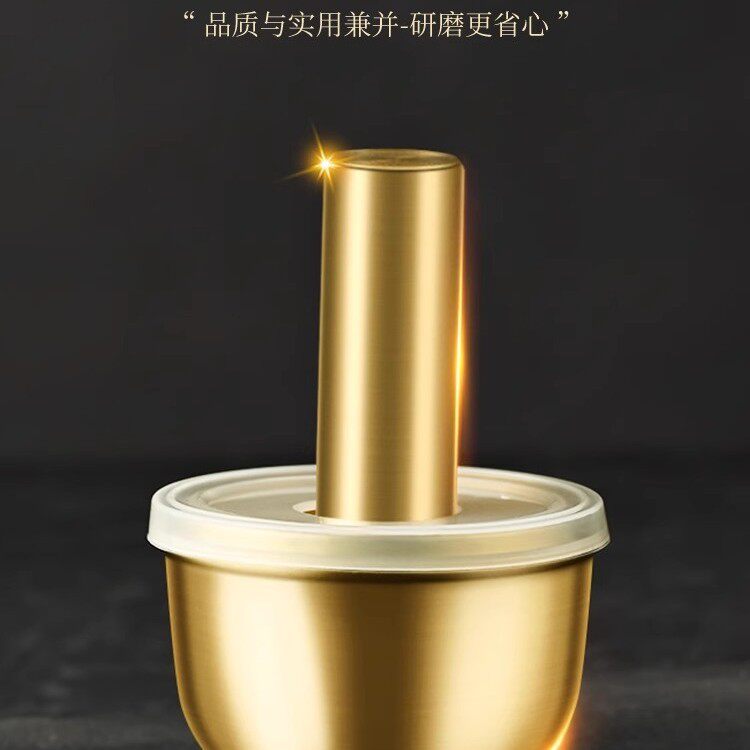 便携实心神器药盒迷你动手工研磨研磨捣药黄铜藏药中片仔癀药粉钵