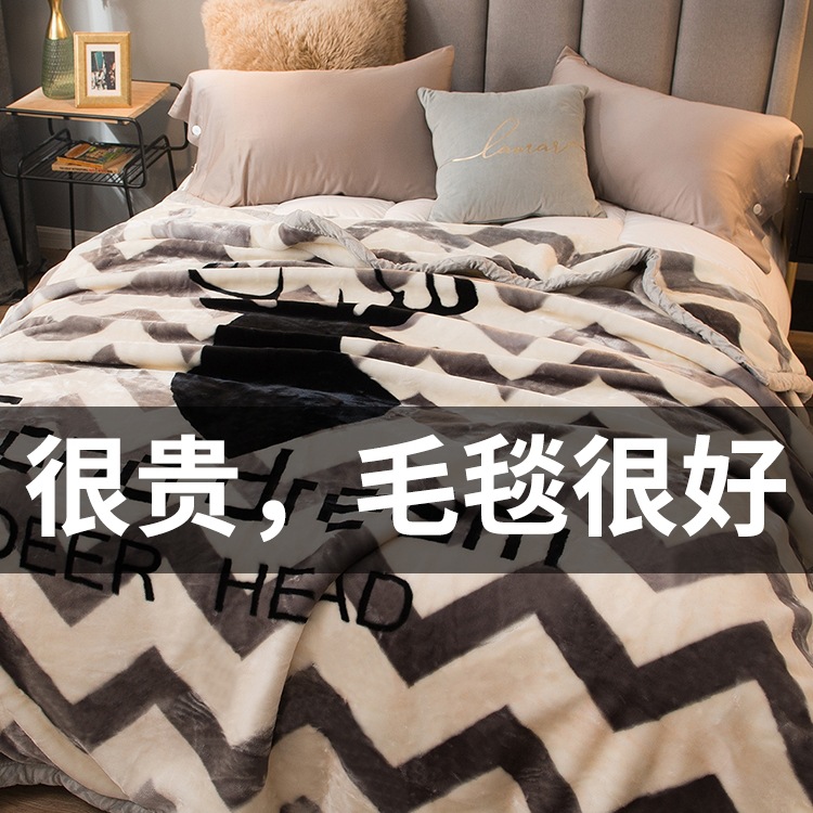 拉舍尔毛毯冬季加厚盖毯单人午睡毯子宿舍学生珊瑚法兰绒被床上用
