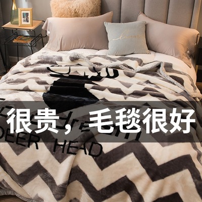 拉舍尔毛毯冬季加厚盖毯单人午睡毯子宿舍学生珊瑚法兰绒被床上用
