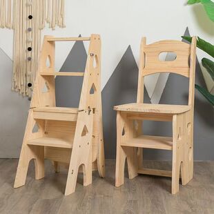 实木折叠脚踏凳家用椅子室内登高踏板楼梯多功能梯子