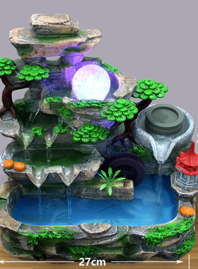 一件代发货摆件流水乔迁开业工艺客厅家居装饰工艺品12024E18