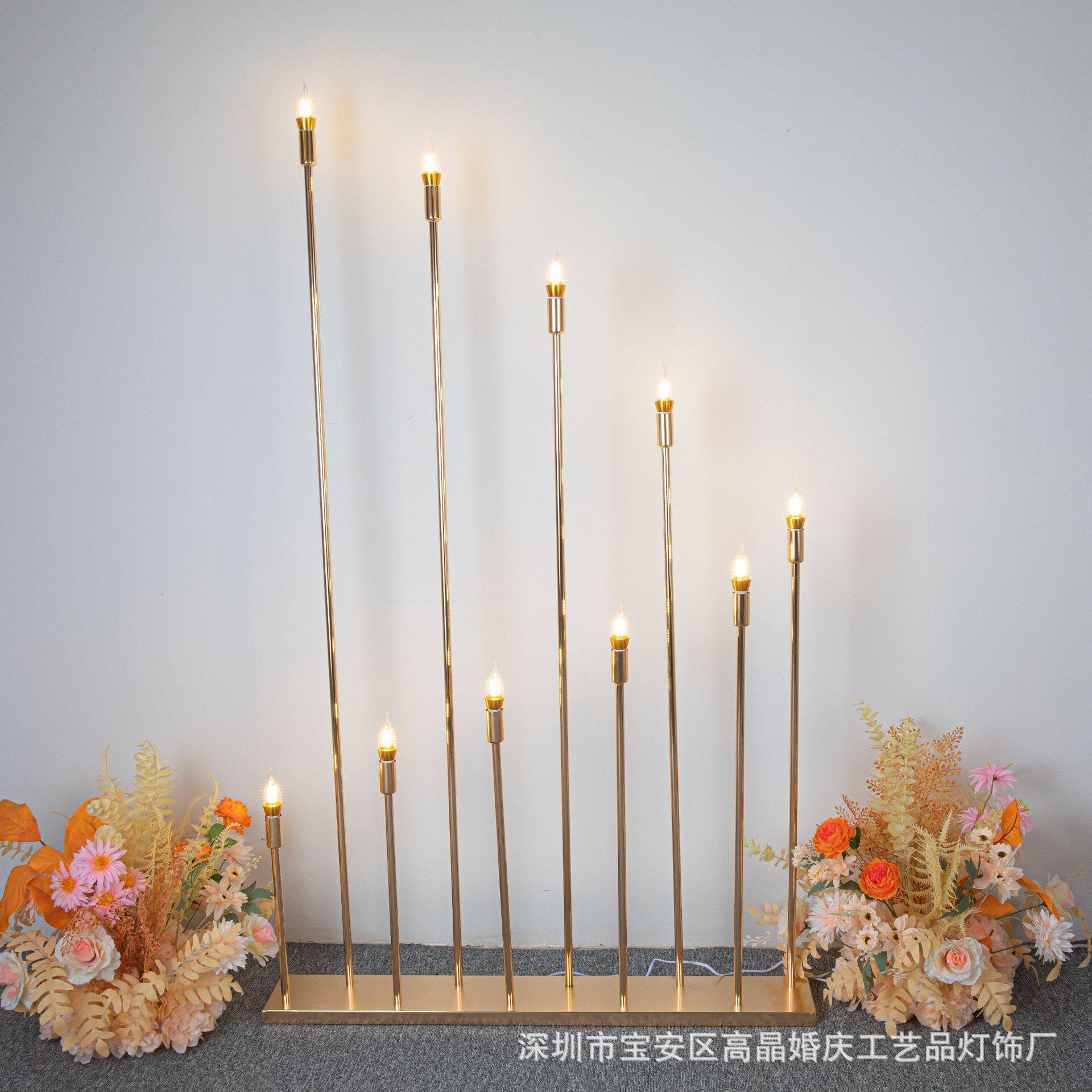 婚庆铁艺电镀路引芦苇灯摆件10头星光路引灯婚礼堂场地布置装饰