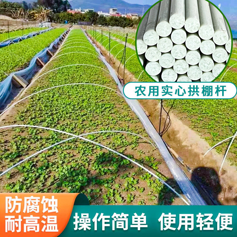 优质50条小拱棚支架农用可弯曲弹力棒玻璃纤维杆拱杆苗木支撑绝缘