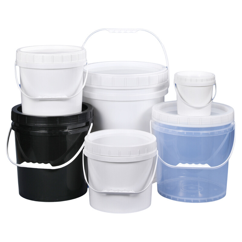 加厚食品级塑料桶圆桶带盖家用螺旋桶密封桶小水桶乳胶漆油漆桶无