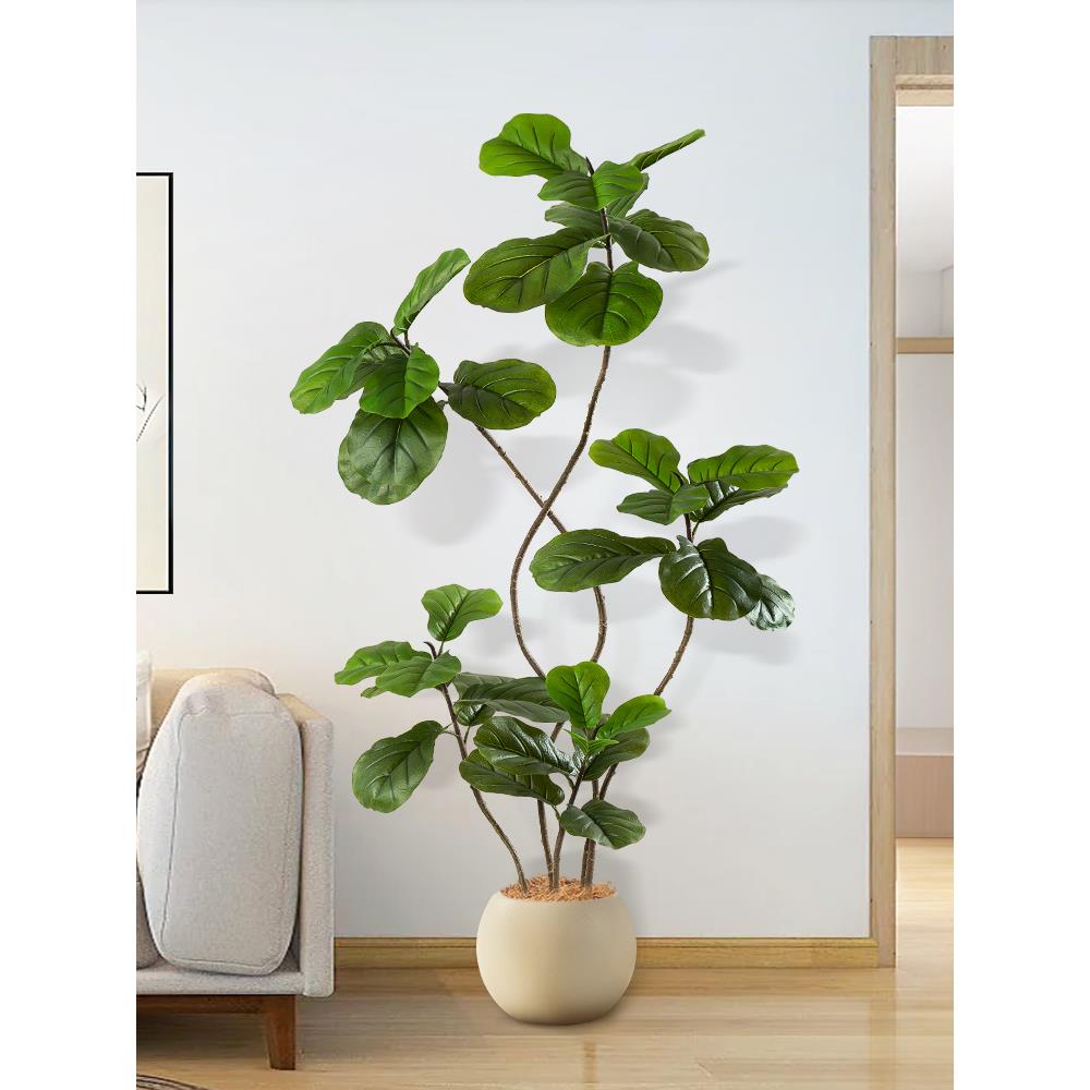 仿真琴叶榕客厅沙发边绿植大型落地装饰摆件室内仿生植物假树盆栽