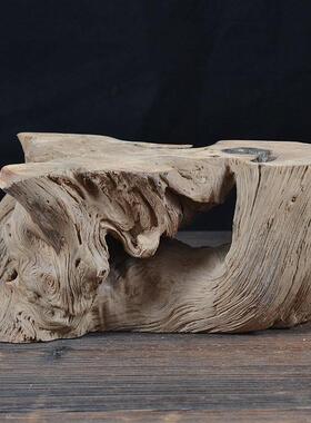 风化木根雕木头实木枯木树根家居饰品陶瓷工艺品盆栽底座禅意摆件