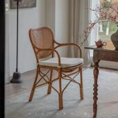 天然真藤创意藤编餐书桌椅客厅家用阳台休闲 叕木 东南亚藤艺 椅