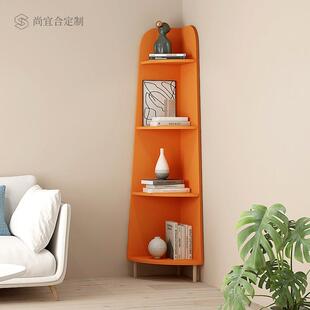 简约转角柜客厅墙角柜书房置物架多层卧室拐角落柜ins风定制