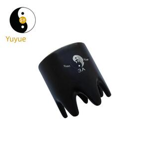 泗玥 泗滨砭石按摩梳子 圆形按摩头部梳 多功能砭石梳 玄黄砭石