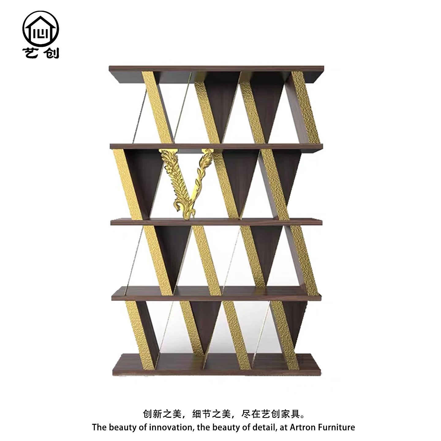 意式轻奢实木书架别墅豪宅客厅家用收纳架设计师款艺术展示架