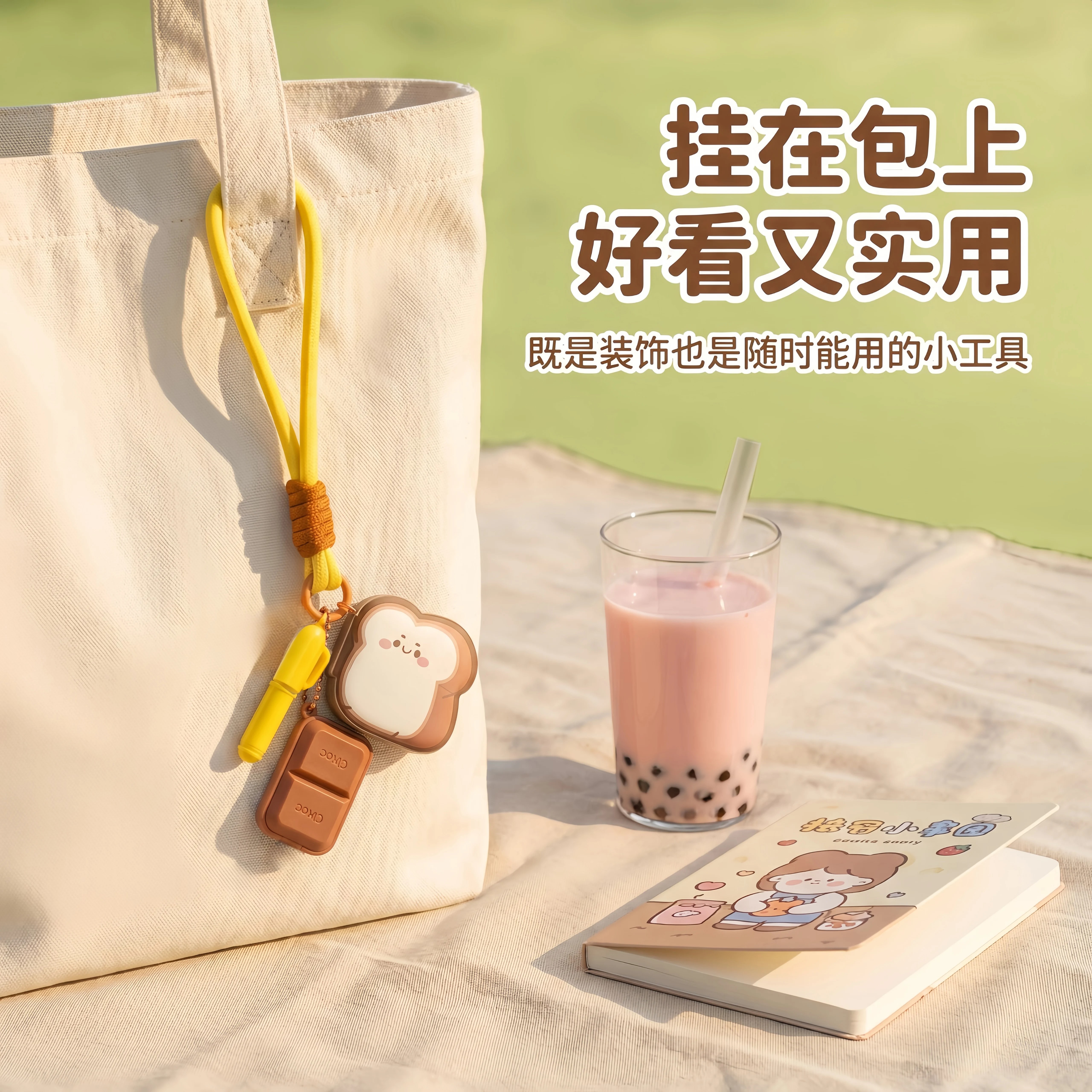 开箱小刀纸笔三合一退件神器萌趣创意可爱多功能钥匙链便携拆快递