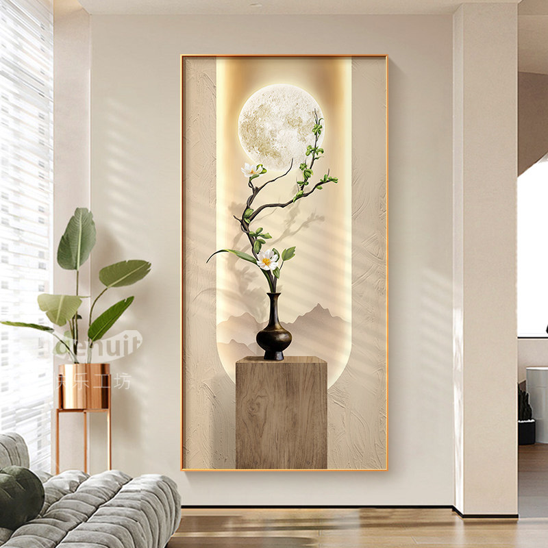 速发入户画关装饰玄新中关走廊过道入门挂画玄式画高档轻奢壁画