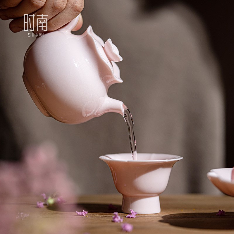 速发粉泥铃铛茶杯陶粉瓷品茗杯士粉色喝茶杯功夫茶具主人杯单杯