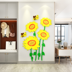 速发客厅体厅背纸墙面装 饰立饭壁贴温馨房间布置卧室牀头墙壁贴景