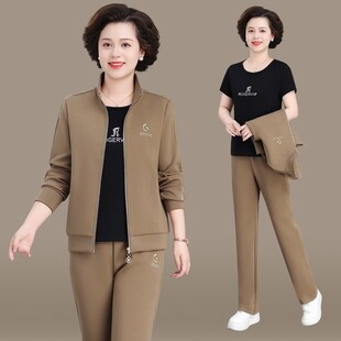 速发妈妈秋装闲套2024新大小个子休外运动服套装中老年春秋款码上