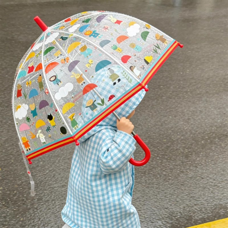 速发儿童雨伞长柄雨伞透明伞孩小学生上学便携伞幼儿园宝宝小伞