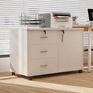 速发办置室文件柜资料桌柜边桌下带锁收纳矮柜储物柜办公桌公物抽