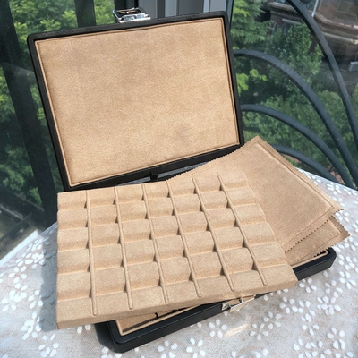 十大品牌高档珠宝箱超纤绒布箱y样品展示托格状裸石盒彩宝盒祖母