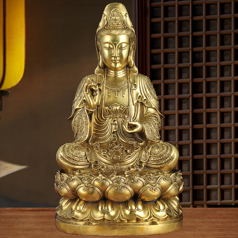 全铜观音摆件观世音菩萨佛像观音