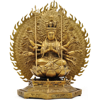 全铜千手观音佛像摆件大号大号坐