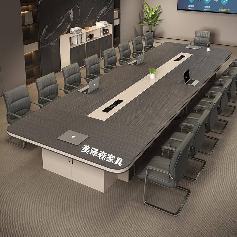 办公会议桌长桌简约现代大型接待洽谈桌长条桌会议室桌椅组合家具图片