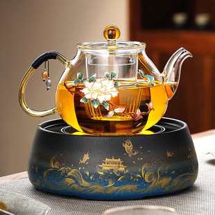 居友家煮茶壶玻璃加厚烧水壶防烫耐高温茶水分离泡茶家用电陶炉