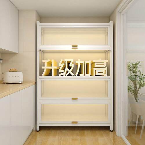 ESF款家用房厨柜储物柜新落地多层可移动碗柜厨置带轮厨房橱柜物
