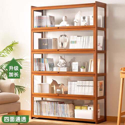 书架书柜物置带架柜门DVG储物柜一体格层子柜展示柜落地多客厅置