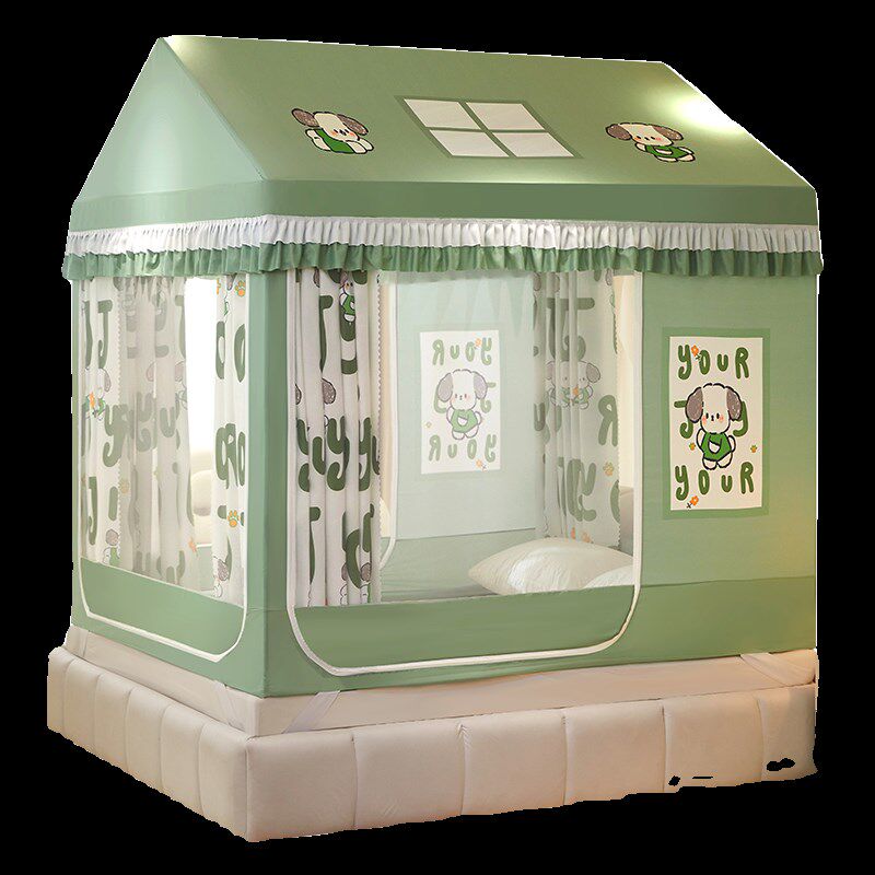儿童防摔蚊帐家用2024新款家用卧室F小房子帐篷免安装遮光帘蒙古