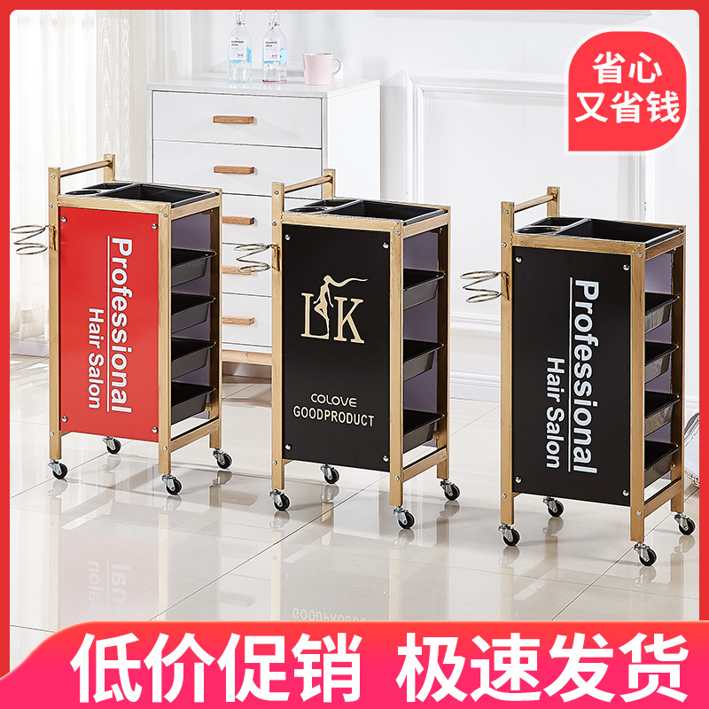 复古美发车发廊手k推车杠车特价包邮理发店烫染工具车美容小推车