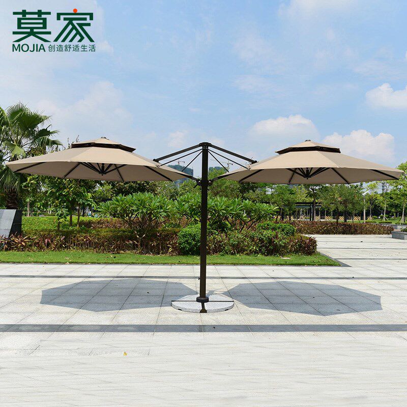 莫家户外家具伞旋转双头罗马伞大太E阳伞室外咖啡厅商用遮阳伞庭