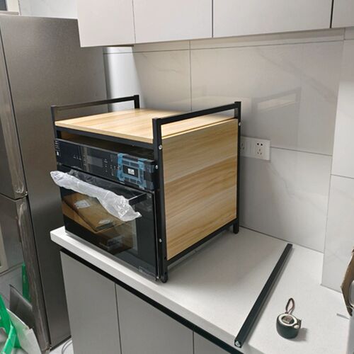 厨房置物架两层台面微波炉置物架烤E箱架厨房用品收纳储物架调料