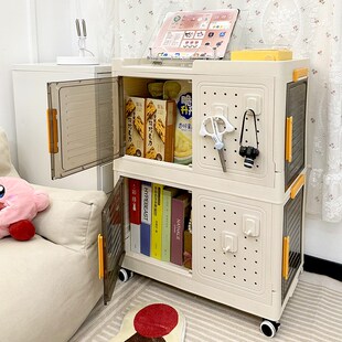 床头柜收纳盒小推车o洞洞板可折叠家用卧室替代多功能零食置物架