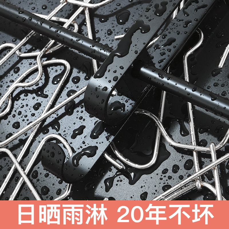 收纳整理架子神器壁挂式凉晾衣架免打H孔阳台墙上挂钩架家用置物