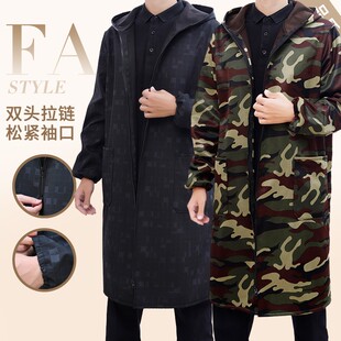 加长加大大褂厚工作服加绒防水罩z衣搬运劳保兰大挂长衫肥男230斤