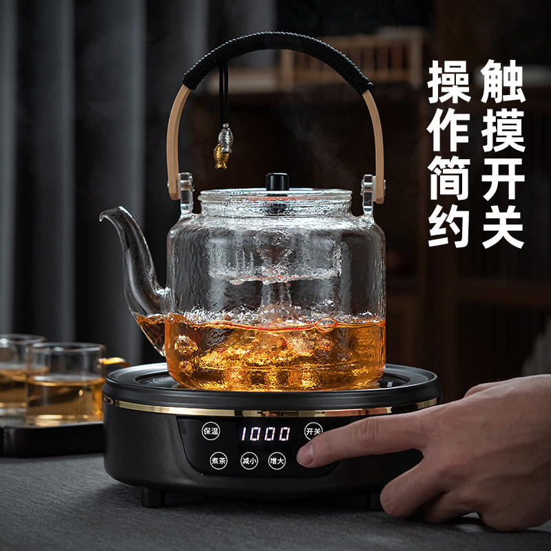 煮茶壶玻璃煮茶器煮茶炉电陶炉烧水泡茶壶家用大容V量功夫茶具套