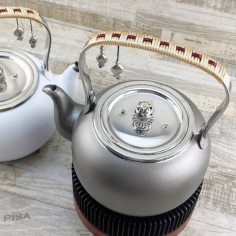 304不锈钢日式电磁o炉烧水泡茶壶黑晶炉户外明火茶壶带网茶艺特厚