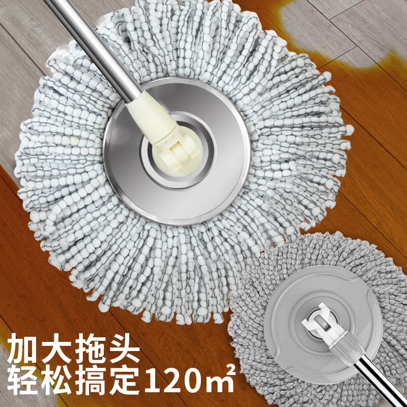 双驱动手压旋f转拖把桶家用好神拖懒人神器加粗不锈钢杆木地板瓷