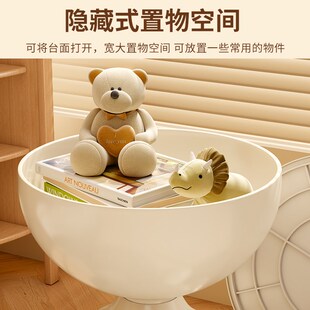 创意沙发边几可移动茶o几奶油风简约家用客厅圆桌边桌小桌子置物
