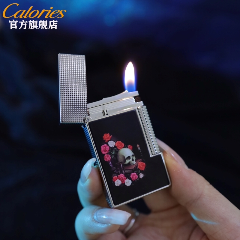 卡路朗声打火机高端夜光玫瑰骷髅