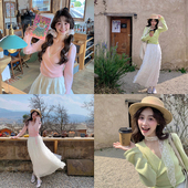 氧气少女 一片式 收腰系带针织开衫 赵幺妹 外套上衣女2025新款