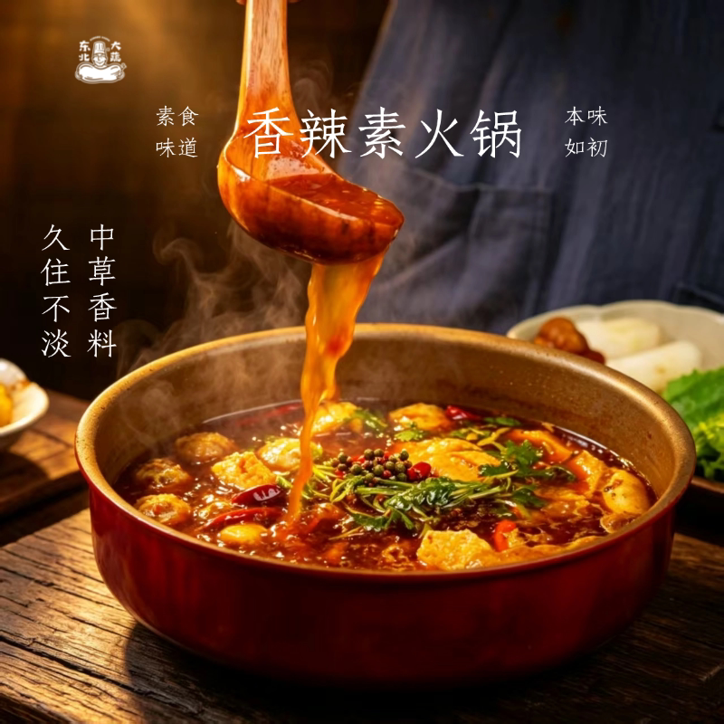 东北大蔬素火锅香辣火锅底料素食汤底麻辣香锅麻辣烫关东煮底料