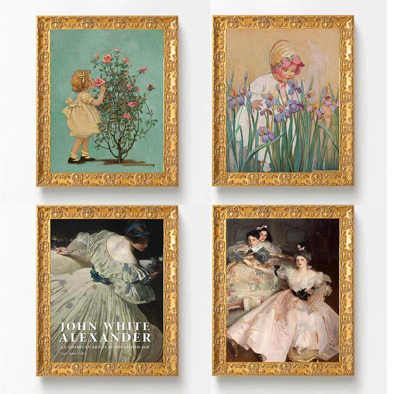 欧美中世纪黄金古典艺术雕花相框实木相框客厅餐厅民宿挂画装饰画