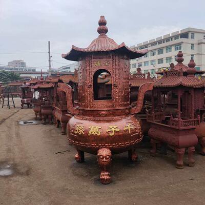 烧纸炉铸铁化宝炉钱炉元宝金炉特大型带盖子铸铁炉圆形室外铜香炉